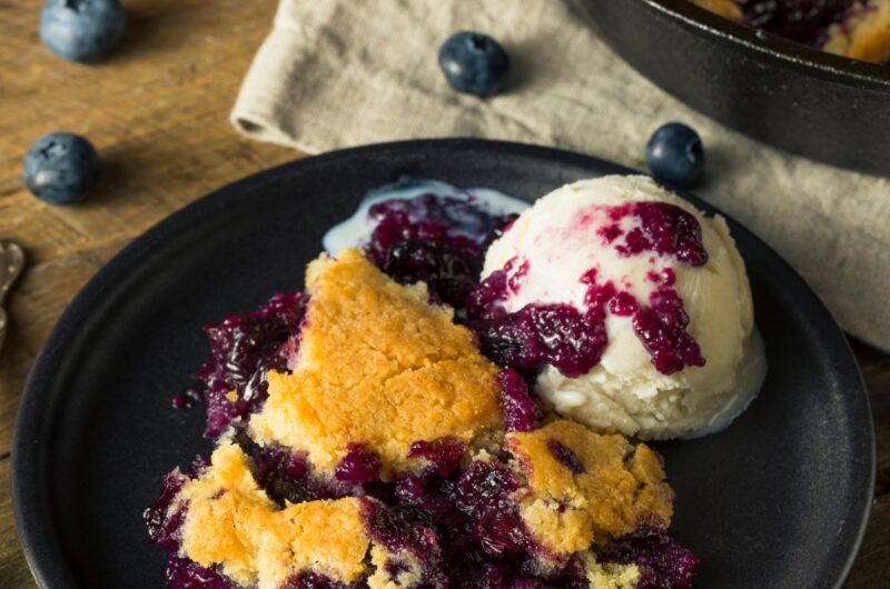Keto Blueberry Cobbler with Fresh Berries