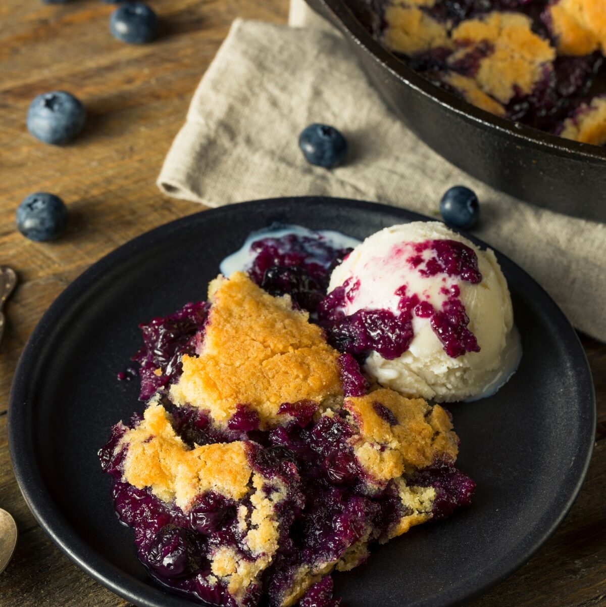 Keto Blueberry Cobbler with Fresh Berries