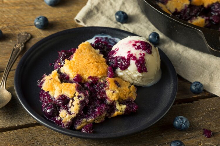 Keto Blueberry Cobbler with Fresh Berries