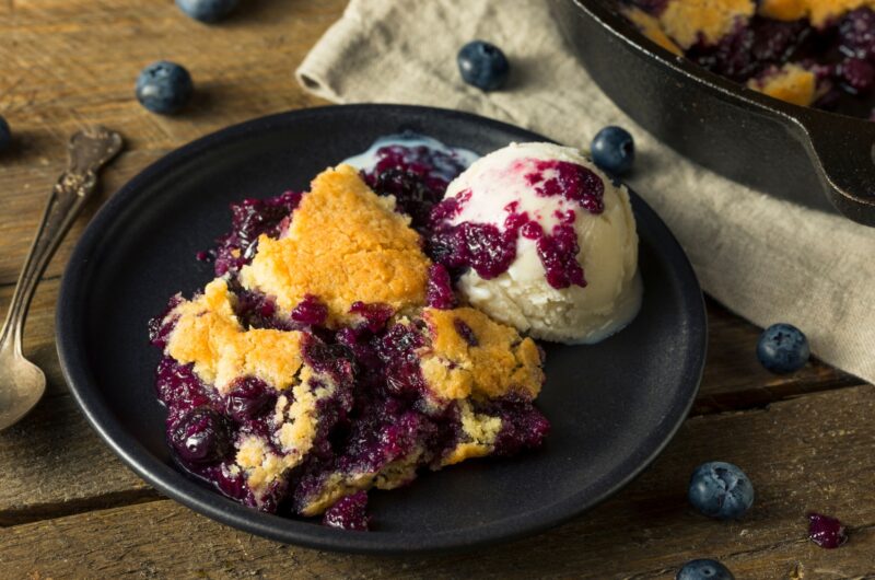 Keto Blueberry Cobbler with Fresh Berries